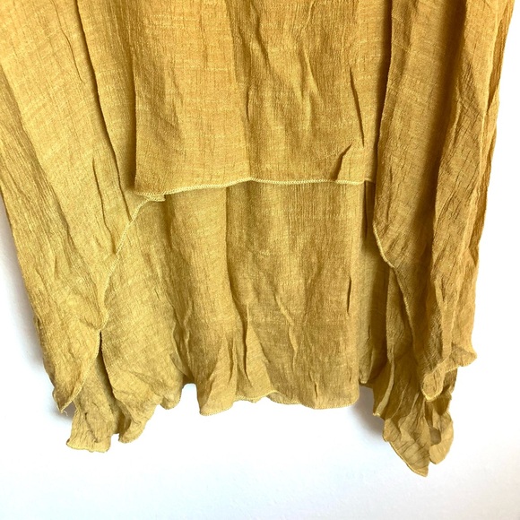 Layered Gaze Drape Boho/Bohemian Dress Mustard Yellow (M) - Picture 5 of 7